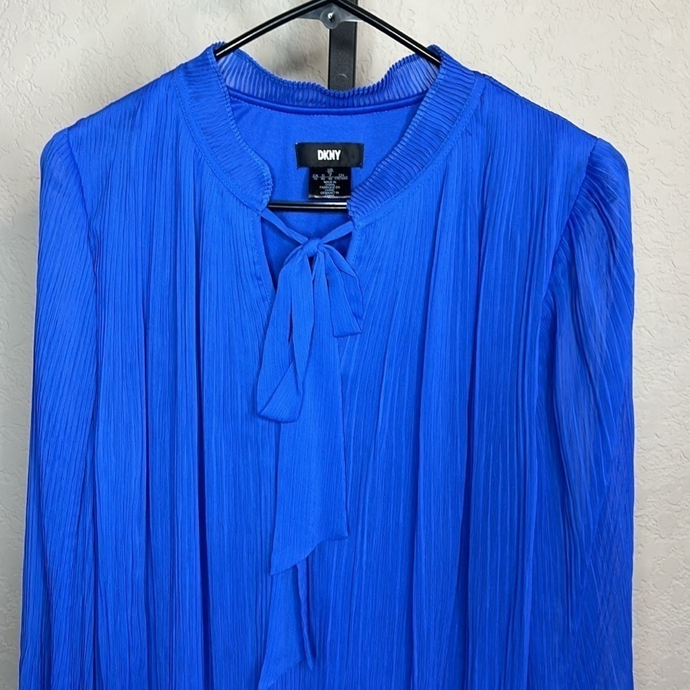 357 - DKNY NWOT Blue Long Sleeve Dress, Size 10 - Picture 2 of 6